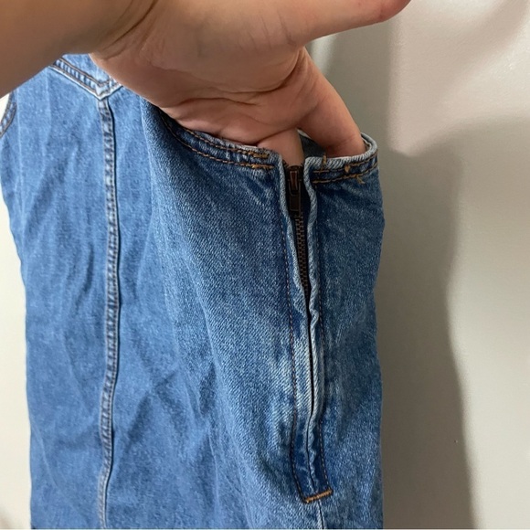 [Forever 21] Women's Adjustable Denim Jumper 90s Preppy - Picture 6 of 7